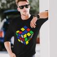 Rubik Cube Zauber Würfel Geschenk Jung Alt Nerd Retro Langarmshirts Geschenke für Ihn