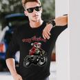 Santa Riding A Motorbike Christmas Motorcycle Christmas Long Sleeve T-Shirt Gifts for Him