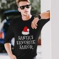 Santa's Favorite Sailor Christmas Hat Sailing Long Sleeve T-Shirt Gifts for Him