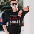 Schwarzes Langarmshirts 100% Certified Badass, Coole Aufdruck Mode Geschenke für Ihn