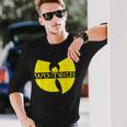 Schwarzes Wu-Tang Logo Langarmshirts, Hip-Hop Fanbekleidung Geschenke für Ihn