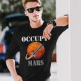 Sci-Fi Space Interstellar Rocket Starship Occupy Mars Long Sleeve T-Shirt Gifts for Him