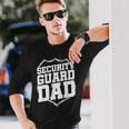 Security Guard Dad Purple Line Watchman Security Officer Long Sleeve T-Shirt Gifts for Him