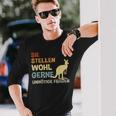 Sie Stellen Wohl Gerne Unnecessary Fragen Retro Kangaroo S Langarmshirts Geschenke für Ihn