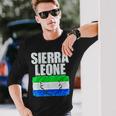 Sierra Leone Flag Map Emblem Long Sleeve T-Shirt Gifts for Him