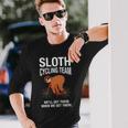 Sloth Cycling Team Lazy Sloth Sleeping Bicycle Long Sleeve T-Shirt Gifts for Him