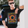 Solar Eclipse Retro Style Path Of Totality 2024 Vintage Long Sleeve T-Shirt Gifts for Him
