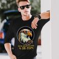 Solar Eclipsetwice In Lifetime 2024 Solar Eclipse Bald Eagle Long Sleeve T-Shirt Gifts for Him