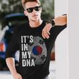 South Korea It's In My Dna South Korean Fingerprint Flag Long Sleeve T-Shirt Gifts for Him