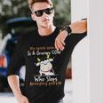 My Spirit Animal Is A Grumpy Cow Who Slaps Annoying People Long Sleeve T-Shirt Gifts for Him