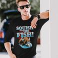 Squish The Fish Bison Buffalo Long Sleeve T-Shirt Gifts for Him