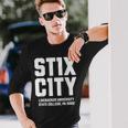 St1x C1ty Stix City Number 11 Number Eleven College Football Long Sleeve T-Shirt Gifts for Him
