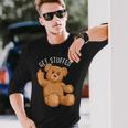 Get Stuffed Angry Teddy Bear Stuffed Bear Hipster Hip-Hop Long Sleeve T-Shirt Gifts for Him