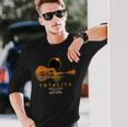 Syracuse New York Total Solar Eclipse 2024 Guitar Long Sleeve T-Shirt Gifts for Him