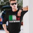 Taekwondo Sport Italy Flag Italian Martial Artist Long Sleeve T-Shirt Gifts for Him