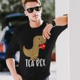 Tea Rex Cute Tyrannosaurus Dino Langarmshirts Geschenke für Ihn