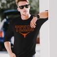 Texas State Vintage Longhorn Proud Texan Long Sleeve T-Shirt Gifts for Him