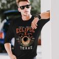 Texas Total Solar Eclipse April 8 2024 Totality Cowboy Long Sleeve T-Shirt Gifts for Him