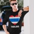 Thailand Flag Thai Langarmshirts Geschenke für Ihn