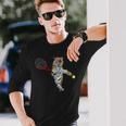 Tigres Tigres Jugando Tenis Divertido Lindo Camiseta de manga larga Regalos para él