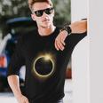 Total Eclipse Map Path Of Totality Lover April 8 2024 Long Sleeve T-Shirt Gifts for Him