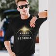 Total Solar Eclipse 2024 Georgia Long Sleeve T-Shirt Gifts for Him