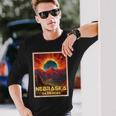 Total Solar Eclipse 2024 Nebraska Vintage Long Sleeve T-Shirt Gifts for Him