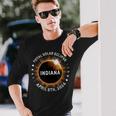 Total Solar Eclipse Path Of Totality April 8Th 2024 Indiana Long Sleeve T-Shirt Gifts for Him