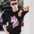 Trans Pride Einhorn Lgbt-Trans-Alliierter Black Langarmshirts Geschenke für Ihn