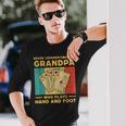 Never Underestimate A Grandpa Who Plays Hand And Foot Long Sleeve T-Shirt Gifts for Him