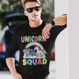 Unicorn Squad Rhino Narwhal Magical Creatures Cute Girly Long Sleeve T-Shirt Gifts for Him