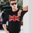 Union Jack Vintage British Flag Retro United Kingdom Britain Long Sleeve T-Shirt Gifts for Him