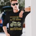 Unterschätze Niemals Alten Mann Motorrad Opa Papa Geschenk Kapuzenjacke Langarmshirts Geschenke für Ihn