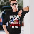 Usa Drinking Team American Flag 4Th Of July Idea Long Sleeve T-Shirt Gifts for Him