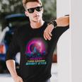 Vaporwave Total Solar Eclipse 2024 Turn Around Bright Eyes Long Sleeve T-Shirt Gifts for Him