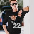 Vintage Basketball Jersey Number 22 Player Number Long Sleeve T-Shirt Gifts for Him
