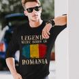 Vintage Romanian Flag Legends Were Born In Romania Long Sleeve T-Shirt Gifts for Him