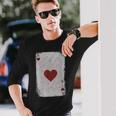 Vintage Distressed Ace Of Hearts Poker Playing Card Long Sleeve T-Shirt Gifts for Him