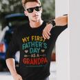 Vintage My First Father's Day As A Grandpa Father's Day Long Sleeve T-Shirt Gifts for Him