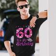 Vintage Happy 60 It's My Birthday Crown Lips 60Th Birthday Long Sleeve T-Shirt Gifts for Him