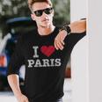 Vintage I Love Paris Trendy Long Sleeve T-Shirt Gifts for Him