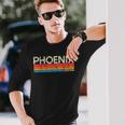 Vintage Retro Phoenix Arizona Distressed Long Sleeve T-Shirt Gifts for Him