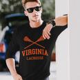 Virginia Lacrosse Vintage Lax Weathered Long Sleeve T-Shirt Gifts for Him