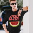 Watermelon Resist Palestine Arabic Watermelon Flag Long Sleeve T-Shirt Gifts for Him