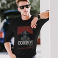 Western Cowboy Killer Cowboy Skeleton Hat And Scarf Long Sleeve T-Shirt Gifts for Him