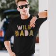 Wild One Dada Two Wild Birthday Outfit Zoo Birthday Animal Long Sleeve T-Shirt Gifts for Him