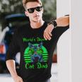 World's Dopest Cat Dad Cat Dad Weed Stoner Marijuana Long Sleeve T-Shirt Gifts for Him