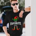 Xmas Favorite Elf Family Matching Christmas Pajama Long Sleeve T-Shirt Gifts for Him