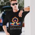 Yoga Total Solar Eclipse April 8Th 2024 Rochester Long Sleeve T-Shirt Gifts for Him
