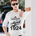 100 Geburtstag 100 Jahre Alt Legendär Seit April 1924 Langarmshirts Geschenke für Ihn